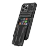 Maska za telefon Wallet Armor za iPhone 15 Pro Max, Crna