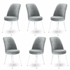 HANAH HOME Set 6 stolica Dexa Grey White