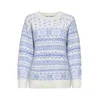 ONLY Pulover ONLXMAS NORDIC modra/bela