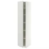 METOD Visoki element s policama, bela/Aspudden svetlosiva, 40x60x200 cm