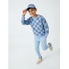 Sinsay - Karirana crewneck dukserica - svetlo plava