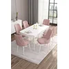 Hanah Home Set Trpezarijski sto i 6 stolica Are, Roze-beli