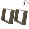Noge za klub stolić U-oblik 2 kom Prirodni čelik 50 x (30-31) cm Čelik