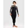 Roxy 4/3 Swell Natural Back Zip Wetsuit black floral
