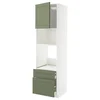 METOD/MAXIMERA Visoka omara za vgrad gspd aparate, bela/Axstad sivo zelena, 60x60x220 cm