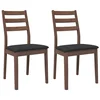 Vidaxl Jedilni stoli z blazinami 2 kosa Brown Solid Wood Rubber