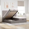 vidaXL Otomanski posteljni okvir z vzmetnicami taupe 180x200 cm blago