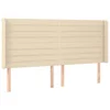 Vidaxl Vzglavje z ušesi krem 163x16x118/128 cm blago