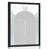 Plakat sodobna modra mavrica Mid-Century - 30x45 no frame