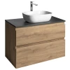 ALTAIR Vanity Unit s ploščo 87,5 cm, hrast emporio/antracitni skrilavec - Rjava - 87,5x61,8x45,7 cm - Aqualine - ALTAIR II - 24 - MDF/laminat - 875 - 618 - 457 - 14