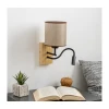 Brilagi - LED Stenska svetilka NUBILA WOOD 1xE27/25W/230V + LED/3W hrast/rjava
