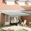 Skrovita tenda Zelena i bijela 450 × 300 cm Tkanina i Aluminij