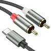 AUDIO Mos Lightning na 2x RCA kabel 1m
