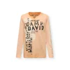 CAMP DAVID Majica ecru/pastelno oranžna/črna