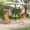 Vidaxl Zložljiv bistro set 3 pcs Rjava Masiven les akacije