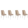 Hanah Home Set 4 trpezarijske stolice Alfa Bež-Beli