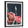Plakat s paspartujem rdeč mak na črnem ozadju - 30x45 no frame