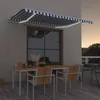 Tenda na ručno uvlačenje s LED svjetlom 400x350 cm plavo-bijela
