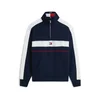 Tommy Jeans Majica Colour-blocked Quarter-zip Relaxed  temno modra / rdeča / bela