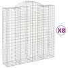 Lučne gabionske košare 8 kom 200x50x200/220cm pocinčano željezo