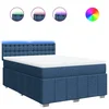 Vidaxl Box spring postelja z vzmetnico modra 160x200 cm blago