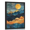 Plakat abstraktna modro zlata narava - 60x90 silver