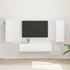 Set TV komoda Zidne 2 pcs Visoki sjaj bijela Konstruirano drvo