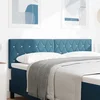 LED glava kreveta s LED trakama Tamno plava 144 cm Baršun
