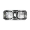 Ugradna sudopera bez sifona, Dupla, Inox