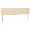 Vidaxl Posteljno vzglavje krem 200x5x78/88 cm blago