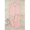 Trendyol Pink 100% Cotton Floral Knitted Pajama Set
