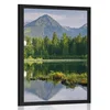 Plakat čudovita gorska panorama z jezerom - 20x30 black
