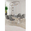 Hanah Home Set Trpezarijski sto i 4 stolice Rigel, Sivo-bijela