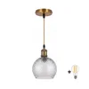 BRILAGI - LED luster na sajli RETRO GLASS 1xE27/60W/230V prečnik 25 cm zlatna/zadimljeno-siva
