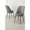 Hanah Home set trpezarijskih stolica Jaxe 8 kom, siva tkanina Babyface, braon metalne noge