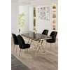 Hanah Home Set Trpezarijski sto i 4 stolice, Crni