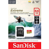 SanDisk Extreme microSDXC 64GB for Action Cams and Drones + SD Adapter 170MB/s & 80MB/s A2 C10 V30 UHS-I U3