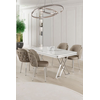 Hanah Home Set Trpezarijski sto i 4 stolice Rigel, Bež-beli