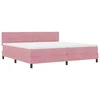 LED Box Spring Krevet s madracem Ružičasta 200 x 200 cm Baršun