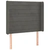 Vidaxl Vzglavje z ušesi temno sivo 93x16x118/128 cm žamet