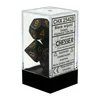 Kockice Chessex - Opaque - Polyhedral - Black & Gold (7)