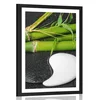 Plakat s paspartujem kamni v obliki Jin in Jang - 60x90 black