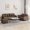 vidaXL vidaXL Sedežna garnitura z blazinami 3-delna rjavo blago, (20924839)