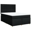 Vidaxl Box spring postelja z vzmetnico črna 140x200 cm blago