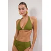 Trendyol Khaki Triangle Tie Bikini Top