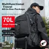 JINSHIWQ Muški ranac, Basic, 70 L, Crni