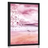 Plakat čaplje v rožnati varianti - 40x60 silver