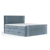 Modra boxspring postelja s prostorom za shranjevanje 160x200 cm Bergamo – Maison de Reve