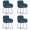 vidaXL vidaXL Jedilni stoli 4 pcs Žamet Modra 59 x 56,5 x 86 cm, (5000296795)