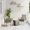 Bistro set za vrt 3 pcs Siva poliratan